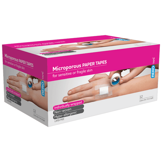 Aero Healthcare Medical Consumables AEROTAPE White Microporous Paper Tape 2.5cm x 5M