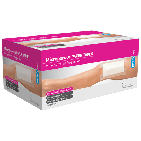 Aero Healthcare Medical Consumables AEROTAPE White Microporous Paper Tape 5cm x 5M