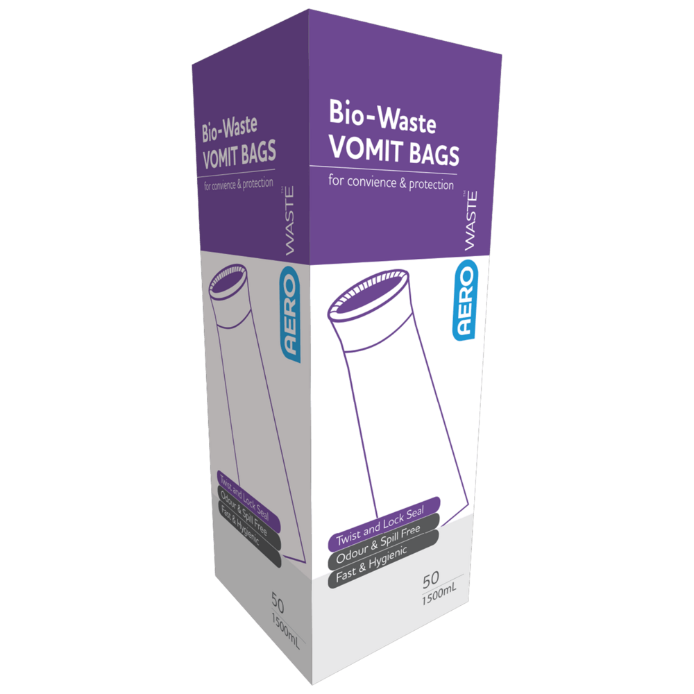 Aero Healthcare Vomit Containment AEROWASTE Bio-Waste Vomit Bag 1500ml