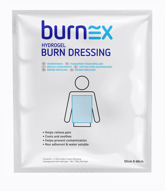 Burnex Burns Treatment Burnex Hydrogel Gel Burn Dressing 55cm x 40cm