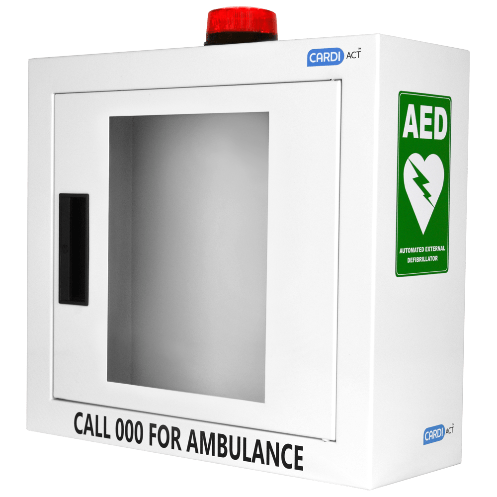CardiAct Defibrillator Cases Cabinets CARDIACT Alarmed AED Cabinet with Strobe Light 42 x 38 x 15.5cm