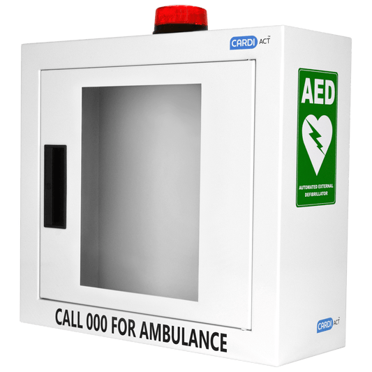 CardiAct Defibrillator Cases Cabinets CARDIACT Alarmed AED Cabinet with Strobe Light 42 x 38 x 15.5cm