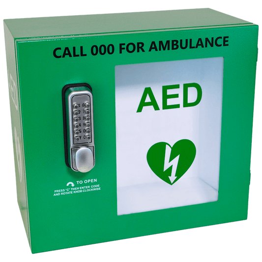 CardiAct Defibrillator Cases Cabinets CARDIACT Alarmed Outdoor AED Cabinet with Lock 48 x 47 x 31cm