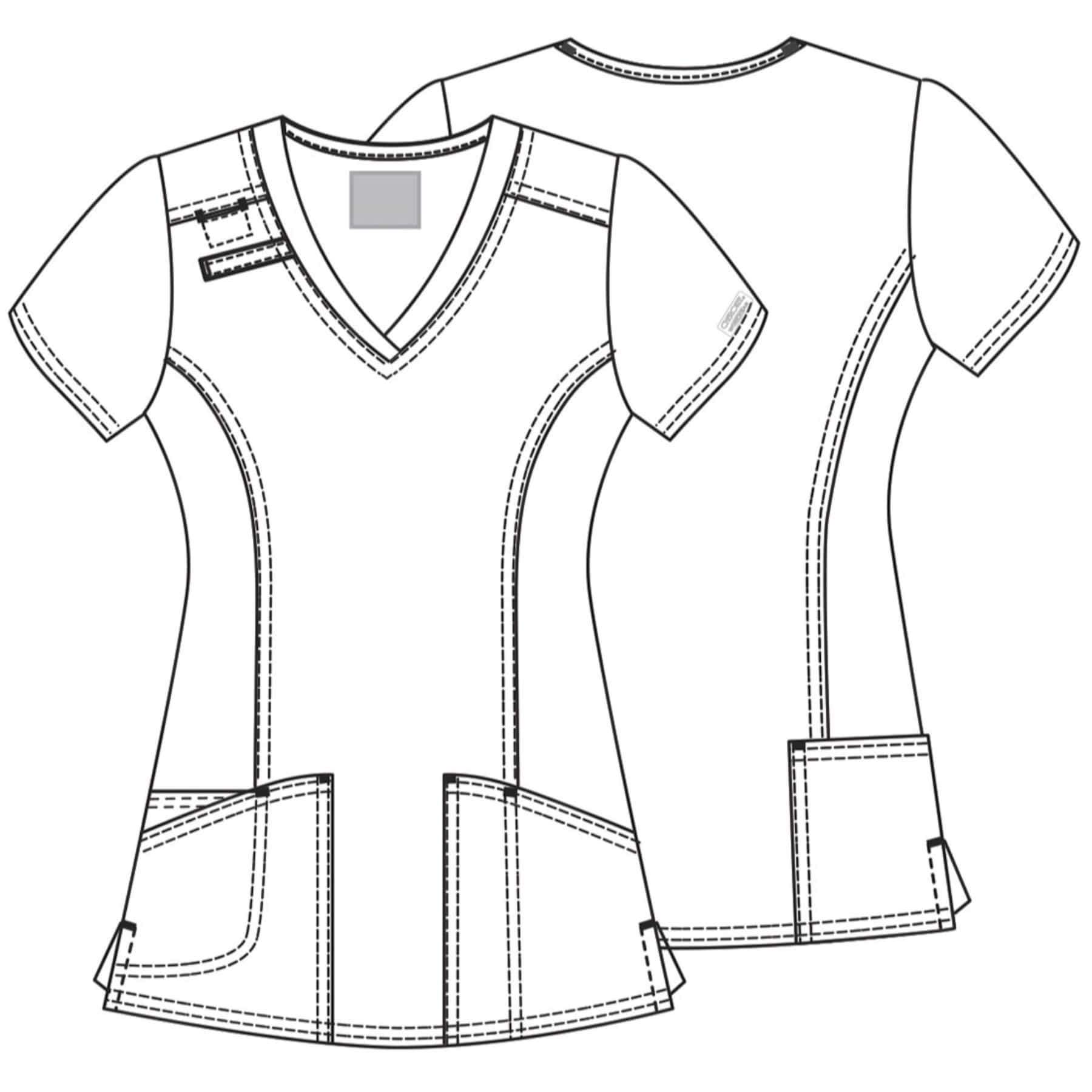 Cherokee Scrubs Top Cherokee Core Stretch 4710 Scrubs Top Womens V-Neck Wine