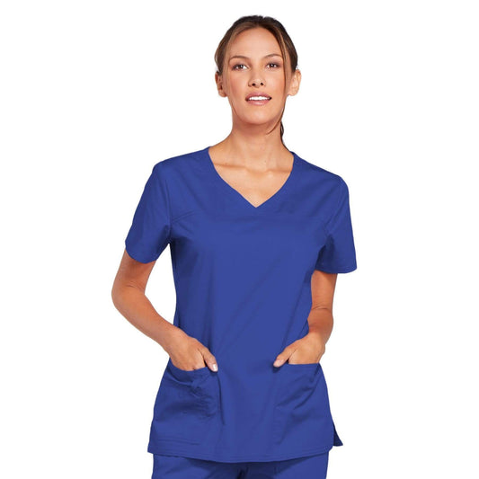 Cherokee Scrubs Top 2XL Cherokee Core Stretch 4727 Scrubs Top Womens V-Neck Galaxy Blue