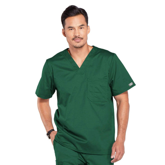 Cherokee Scrubs Top 2XL Cherokee Core Stretch 4743 Scrubs Top Mens V-Neck Hunter Green
