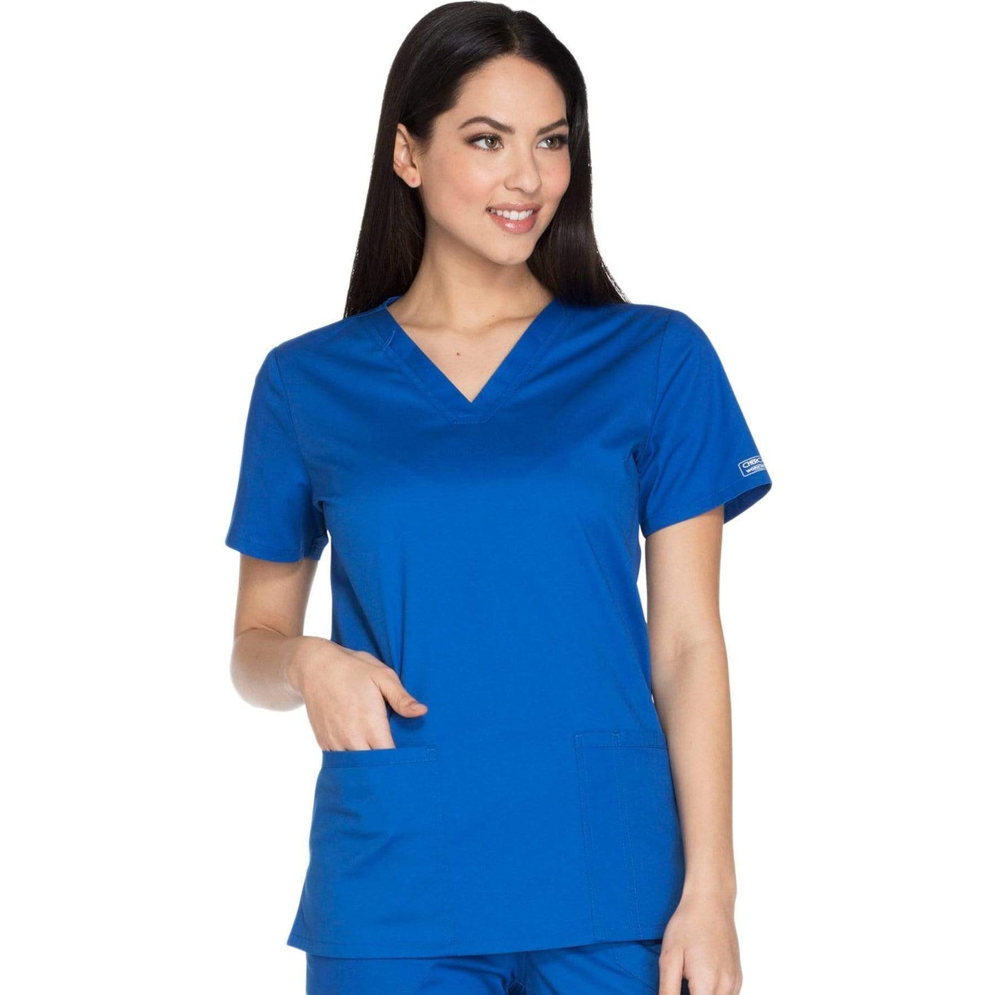 Cherokee Scrubs Top Cherokee Core Stretch WW630 Scrubs Top Womens V-Neck Royal