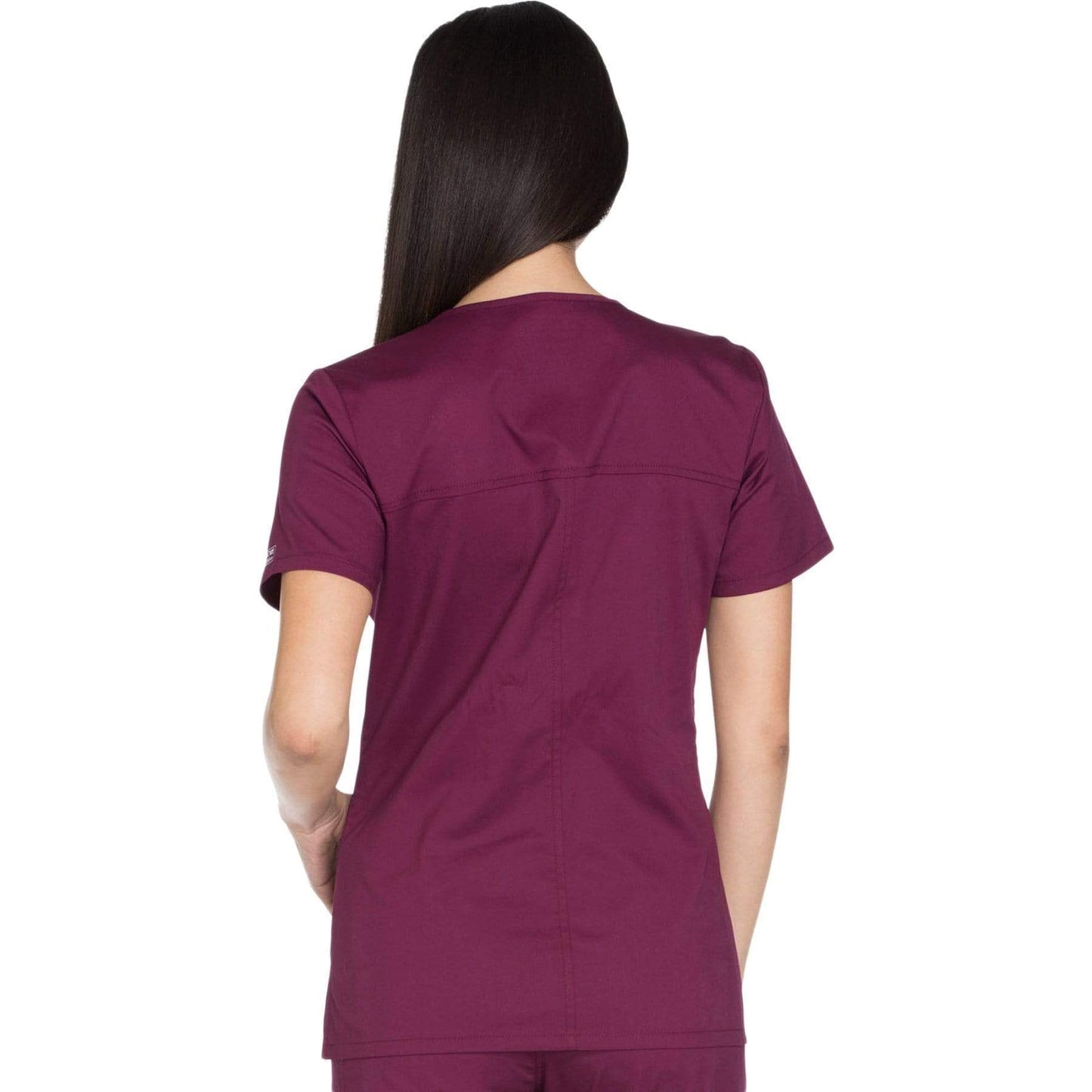 Cherokee Scrubs Top Cherokee Core Stretch WW630 Scrubs Top Womens V-Neck Wine