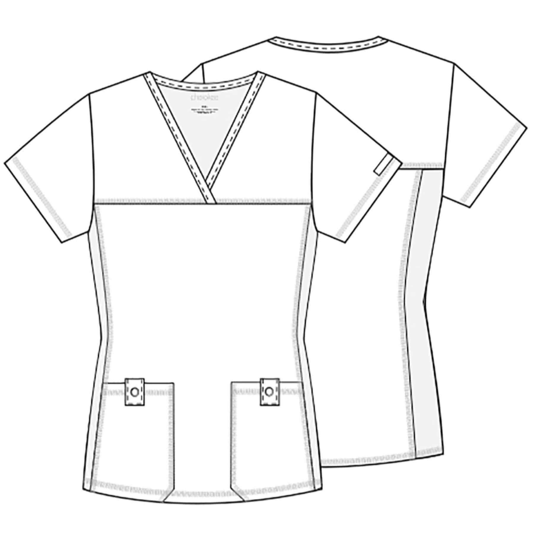 Cherokee Scrubs Top Cherokee Flexibles 2968 Scrubs Top Womens V-Neck Knit Panel Caribbean Blue