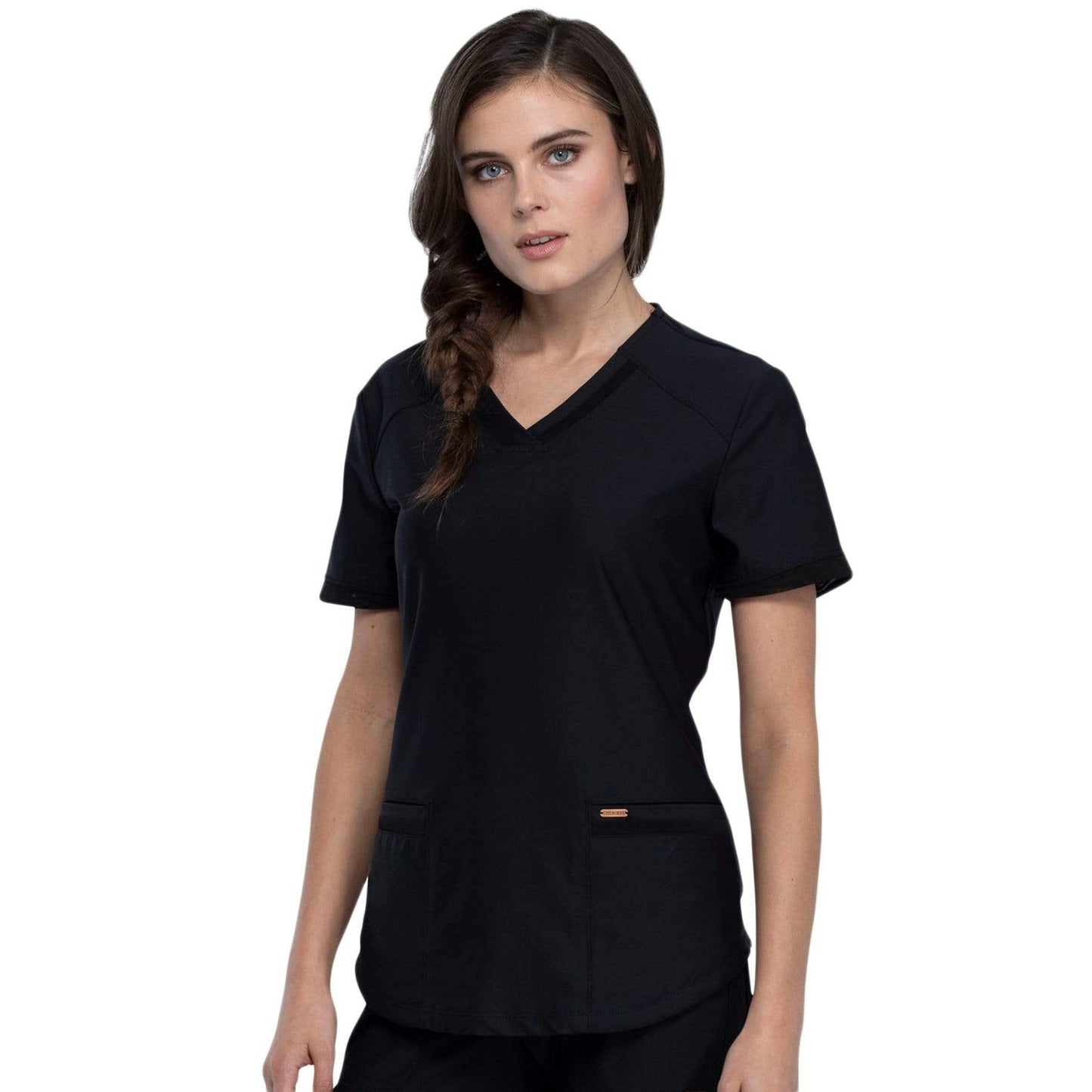 Cherokee Form CK840 Scrubs Top Women Black
