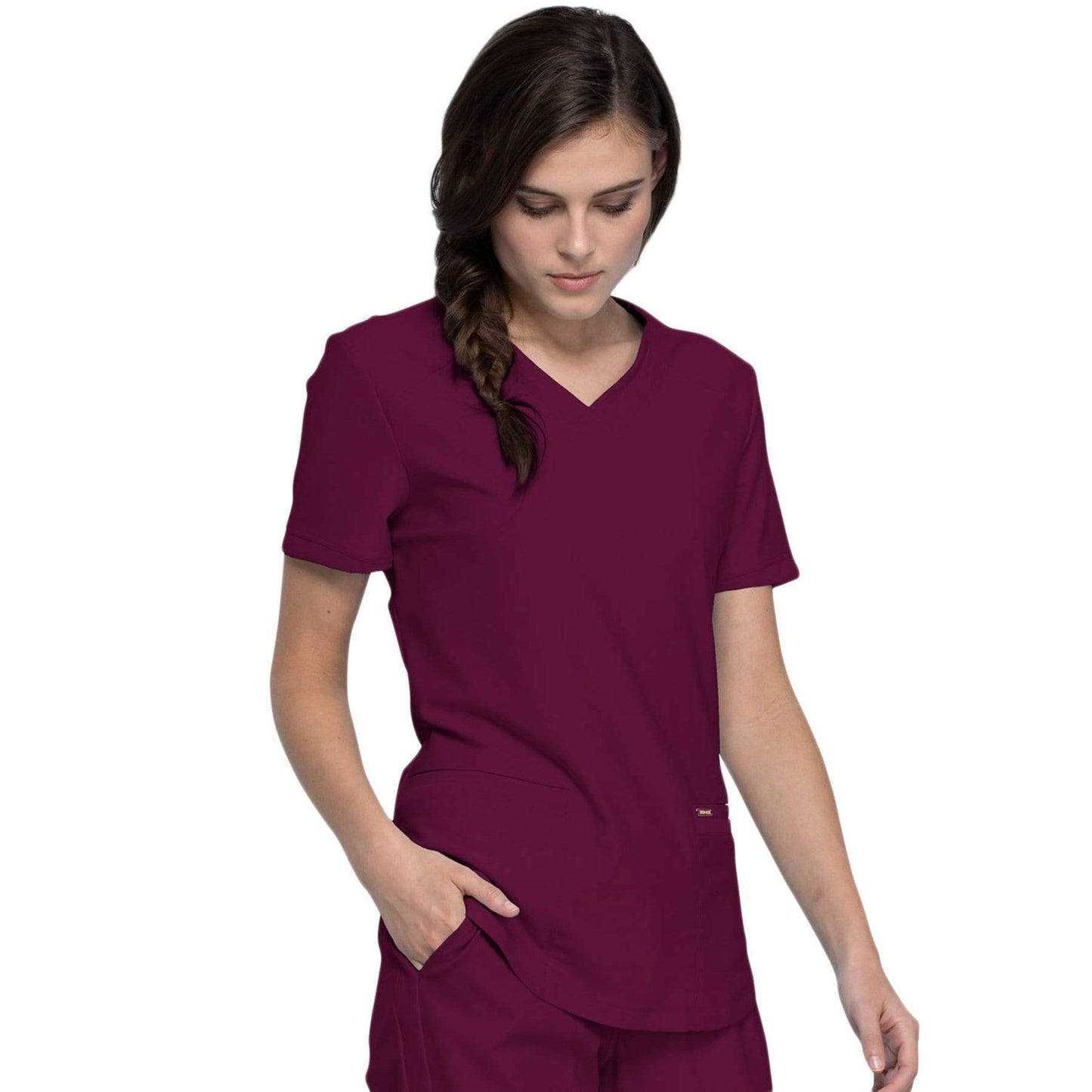 Cherokee Scrubs Top Cherokee Form CK840 Scrubs Top Women Wine