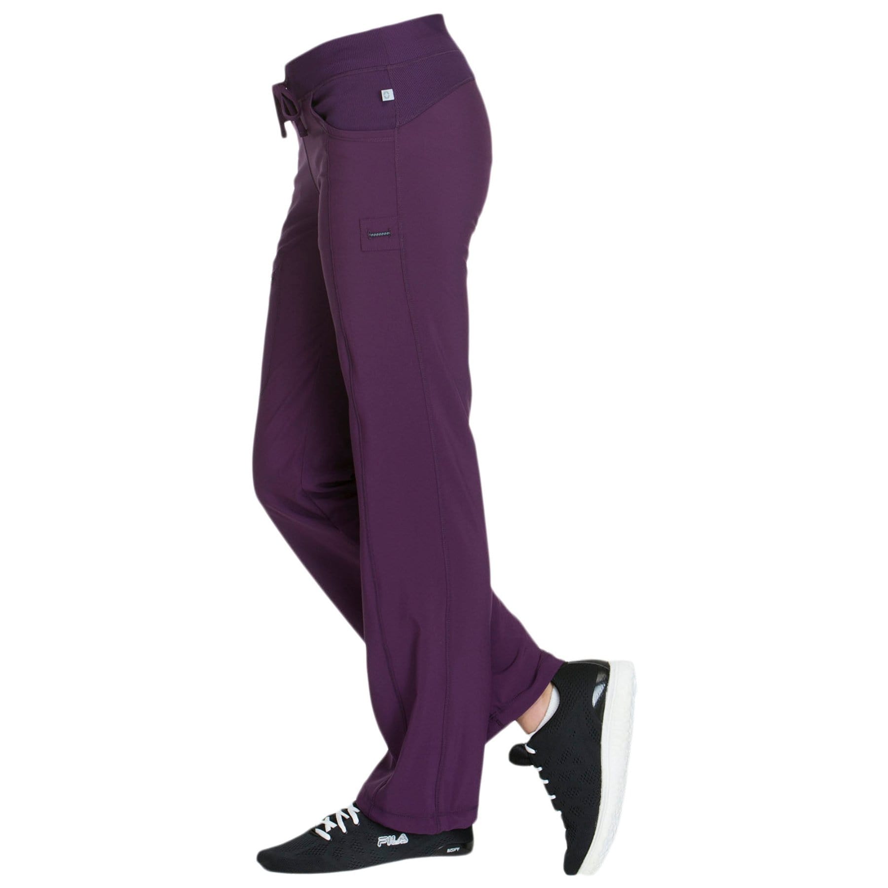 Cherokee Scrubs Pants Cherokee Infinity 1123A Scrubs Pants Womens Low Rise Straight Leg Drawstring Eggplant
