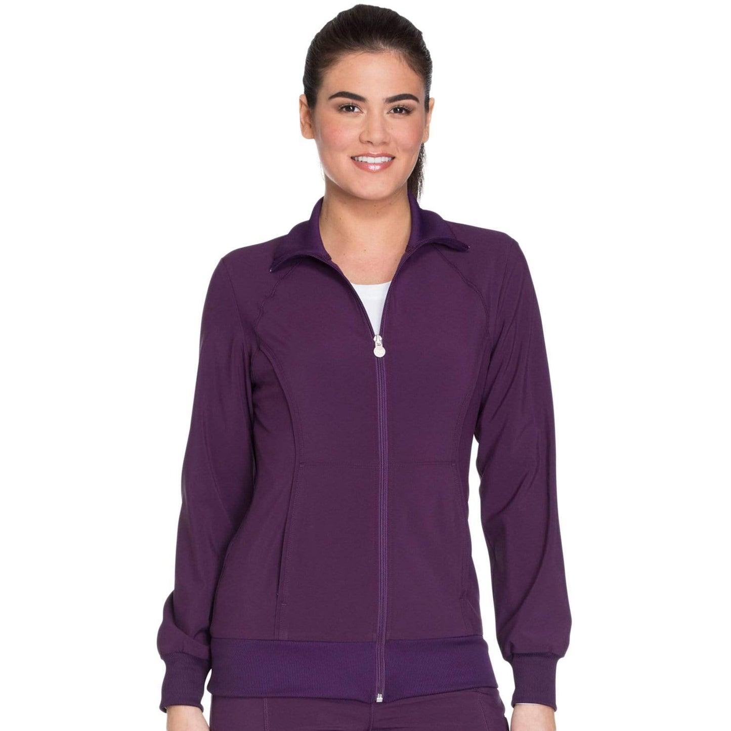 Cherokee Scrubs Jacket 2XL Cherokee Infinity 2391A Scrubs Jacket Womens Zip Front Warm-Up Eggplant