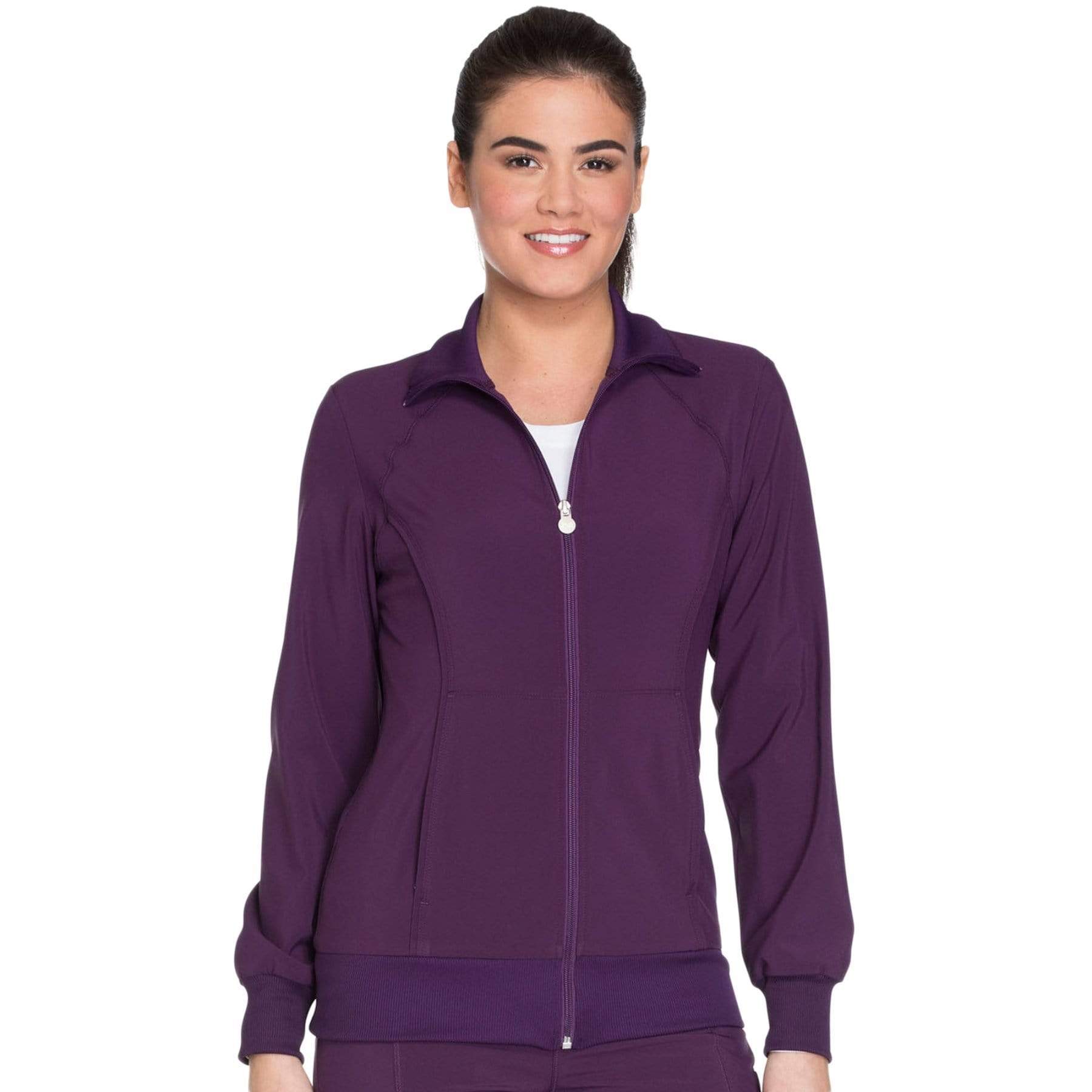 Cherokee Scrubs Jacket 2XL Cherokee Infinity 2391A Scrubs Jacket Womens Zip Front Warm-Up Eggplant