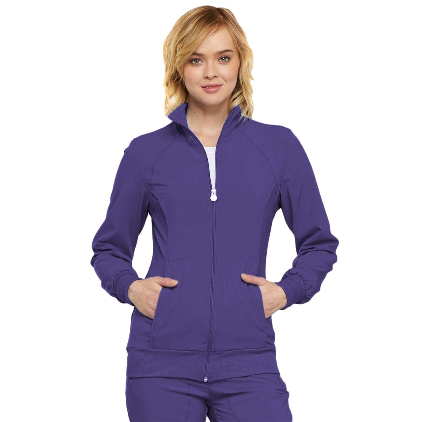 Cherokee Scrubs Jacket Cherokee Infinity 2391A Scrubs Jacket Womens Zip Front Warm-Up Grape