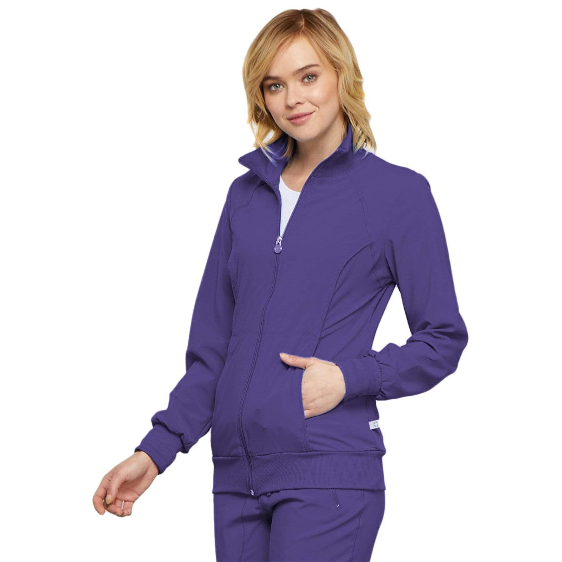 Cherokee Scrubs Jacket Cherokee Infinity 2391A Scrubs Jacket Womens Zip Front Warm-Up Grape