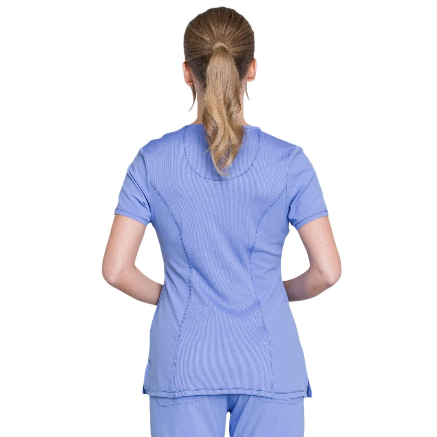 Cherokee Scrubs Top Cherokee Infinity 2624A Scrubs Top Womens Round Neck Ceil Blue