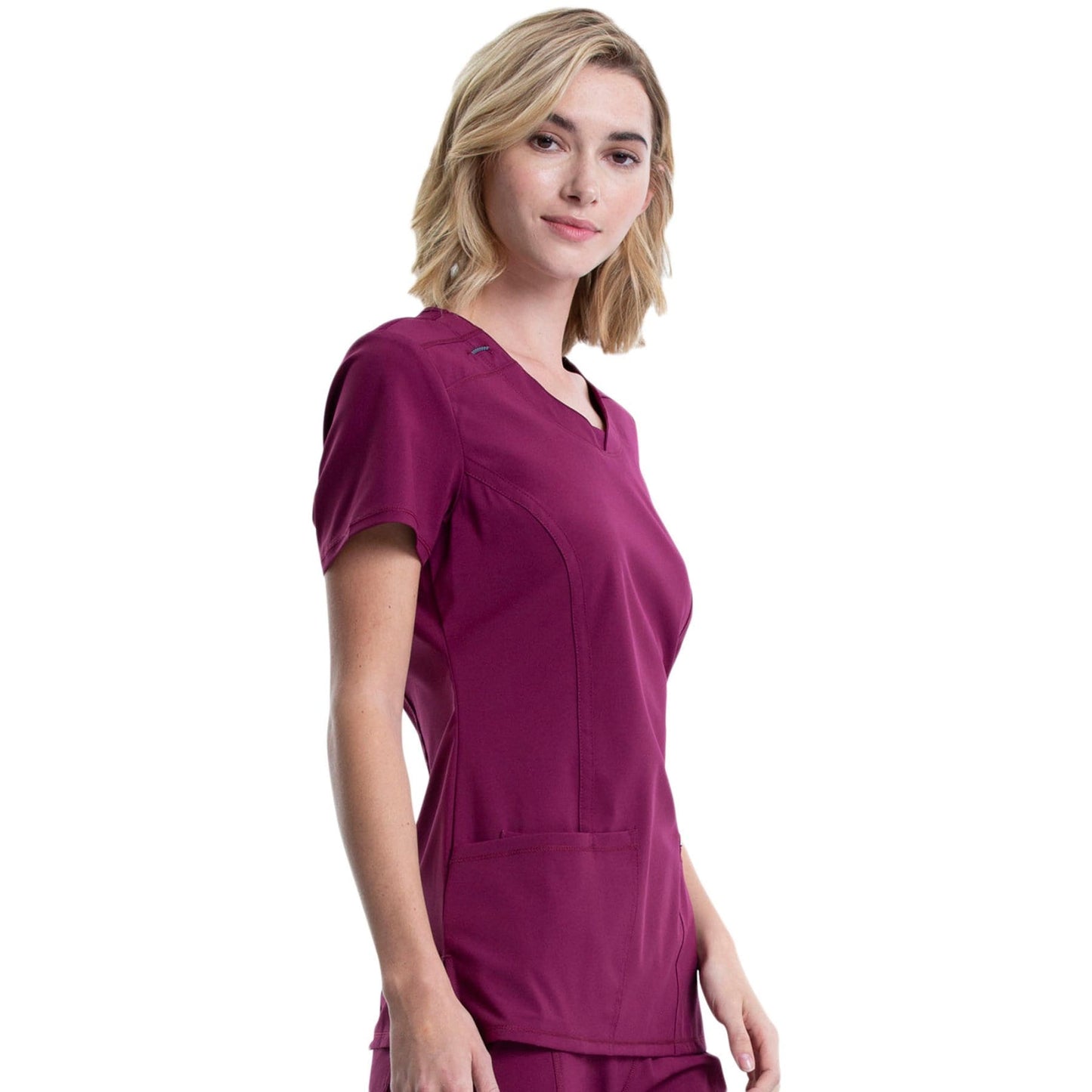 Cherokee Scrubs Top Cherokee Infinity 2624A Scrubs Top Womens Round Neck Wine