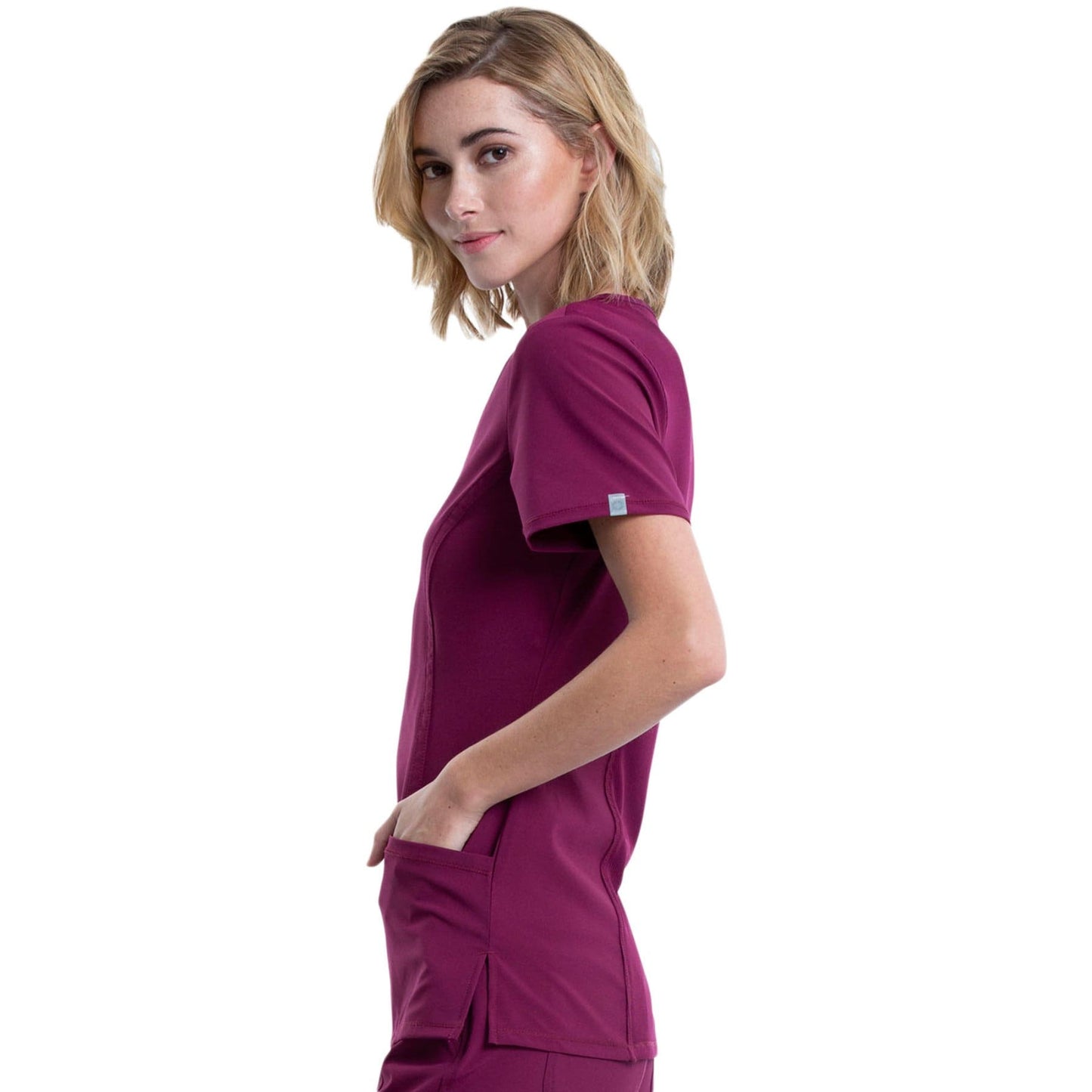 Cherokee Scrubs Top Cherokee Infinity 2624A Scrubs Top Womens Round Neck Wine