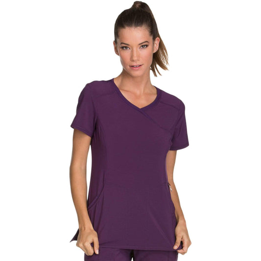 Cherokee Scrubs Top Cherokee Infinity 2625A Scrubs Top Womens Mock Wrap Eggplant
