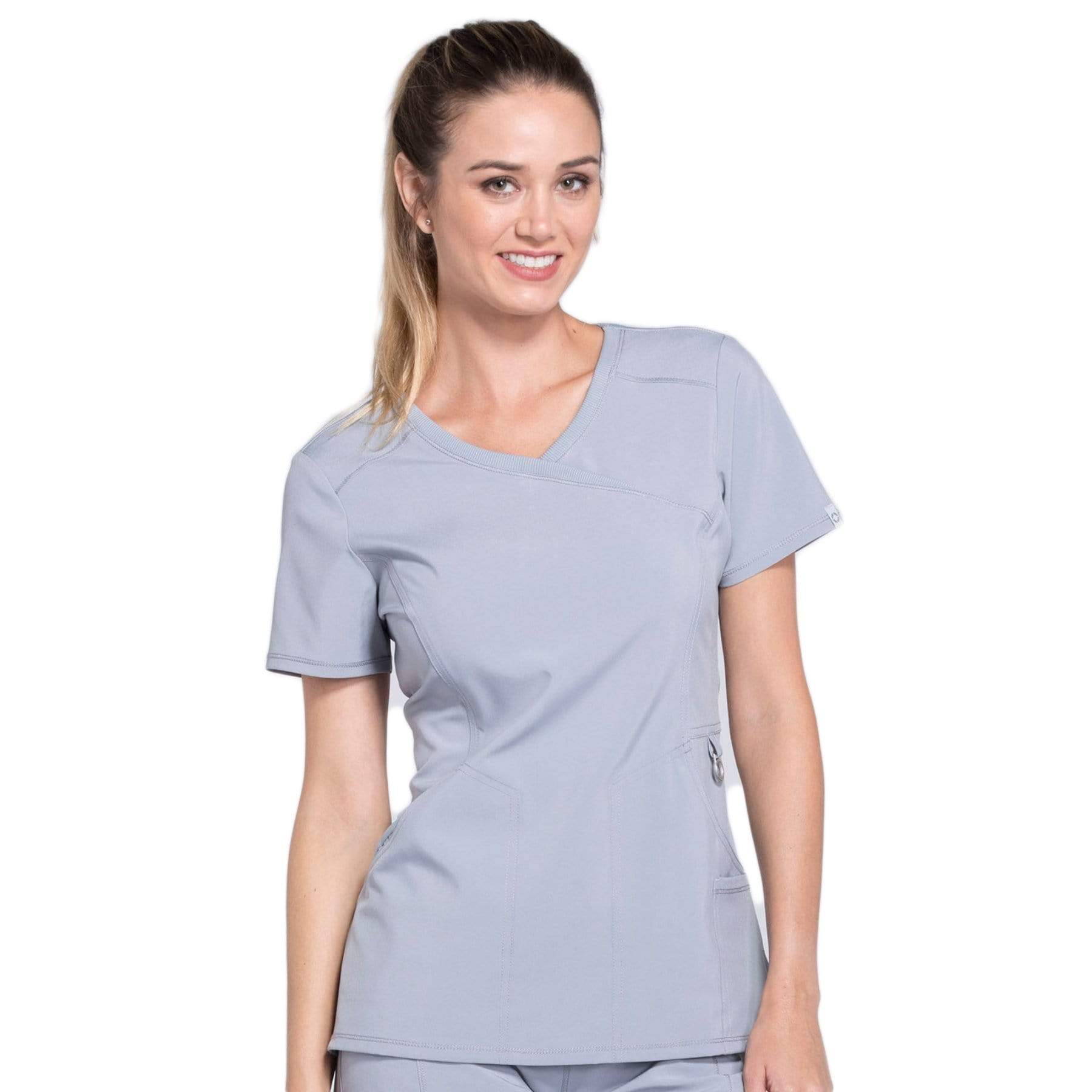 Cherokee Scrubs Top 2XL Cherokee Infinity 2625A Scrubs Top Womens Mock Wrap Grey