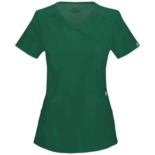 Cherokee Scrubs Top 2XL Cherokee Infinity 2625A Scrubs Top Womens Mock Wrap Hunter Green