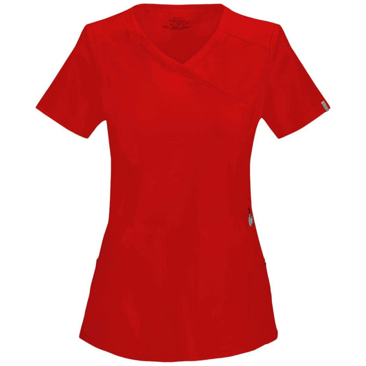 Cherokee Scrubs Top 2XL Cherokee Infinity 2625A Scrubs Top Womens Mock Wrap Red