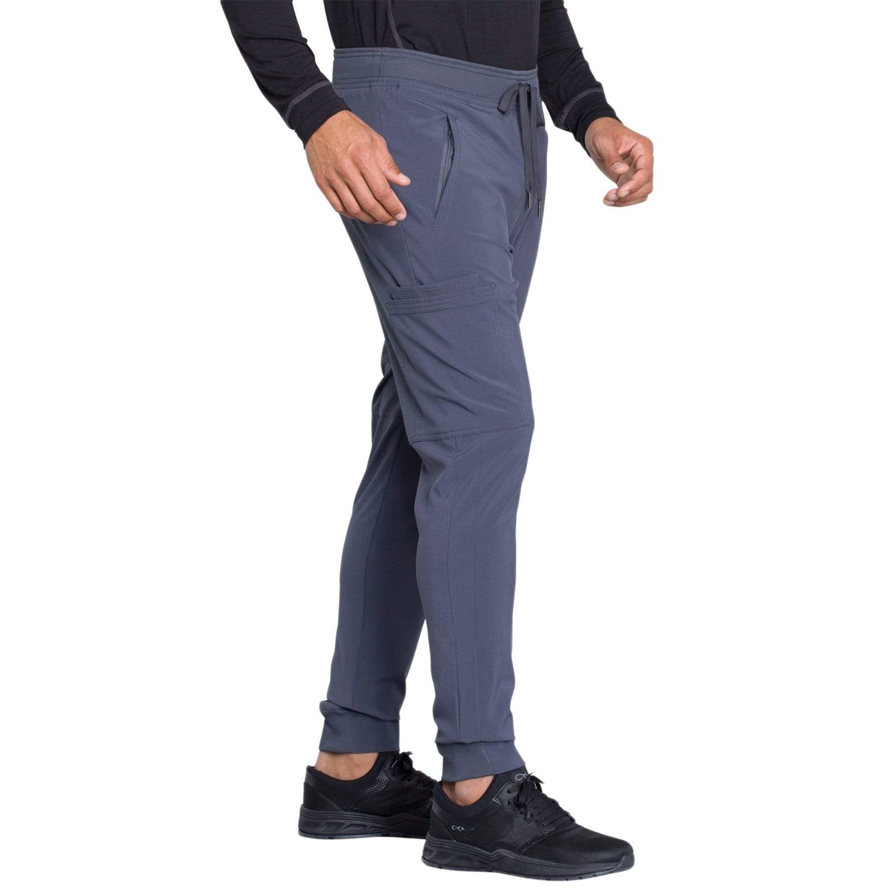 Cherokee Scrubs Pants Cherokee Infinity CK004A Scrubs Pants Mens Natural Rise Jogger Pewter