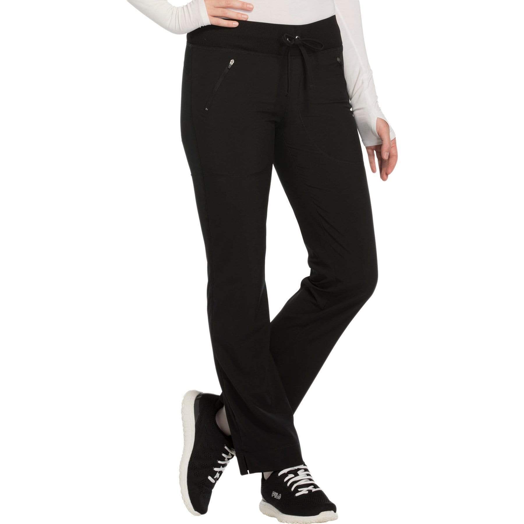 Cherokee Scrubs Pants 2XL / Regular Length Cherokee Infinity CK100A Scrubs Pants Womens Mid Rise Tapered Leg Drawstrings Black