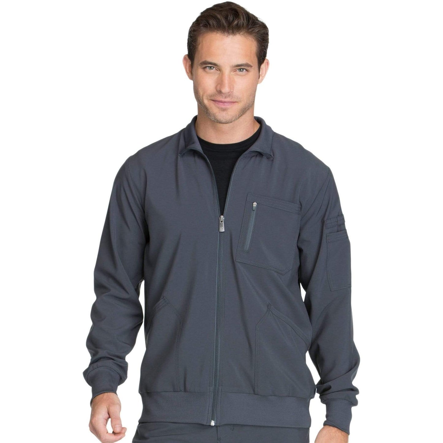 Cherokee Scrubs Jacket 2XL Cherokee Infinity CK305A Scrubs Jacket Mens Zip Front Pewter