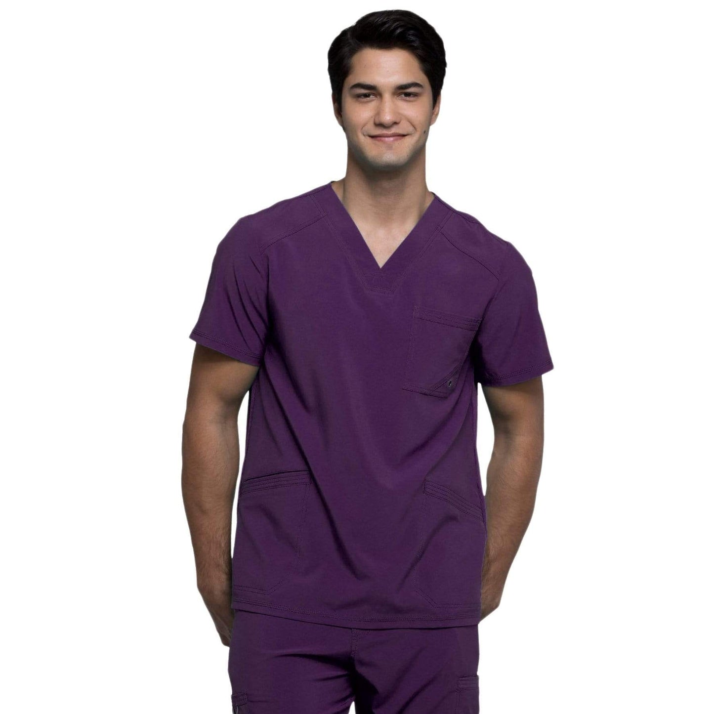 Infinity CK900A Scrubs Top Mens V-Neck Eggplant