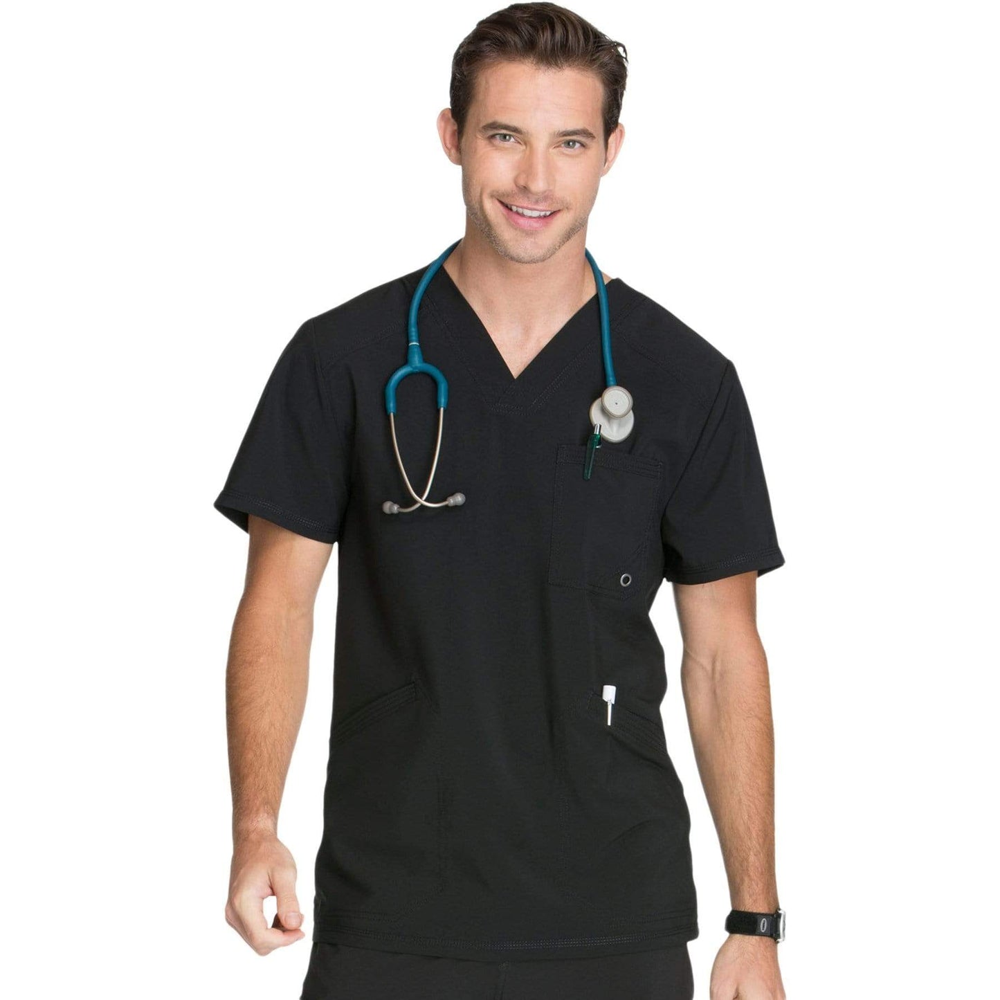 Cherokee Scrubs Top 2XL Cherokee Infinity CK900A Scrubs Top Mens V-Neck Black