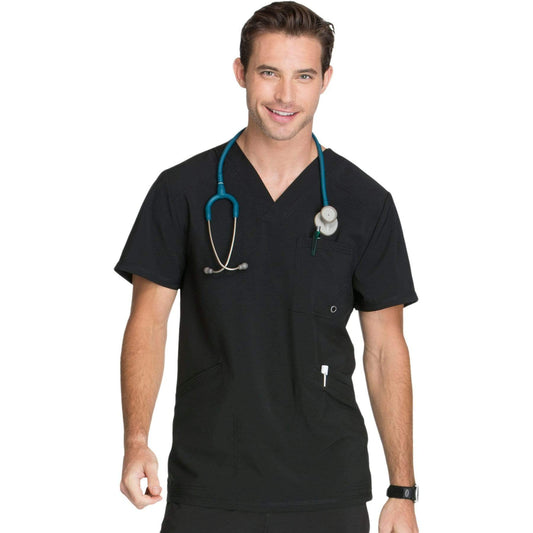 Cherokee Scrubs Top 2XL Cherokee Infinity CK900A Scrubs Top Mens V-Neck Black