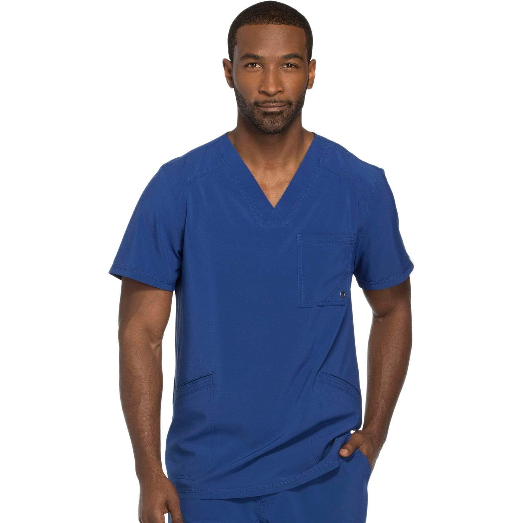 Cherokee Scrubs Top 2XL Cherokee Infinity CK900A Scrubs Top Mens V-Neck Galaxy Blue