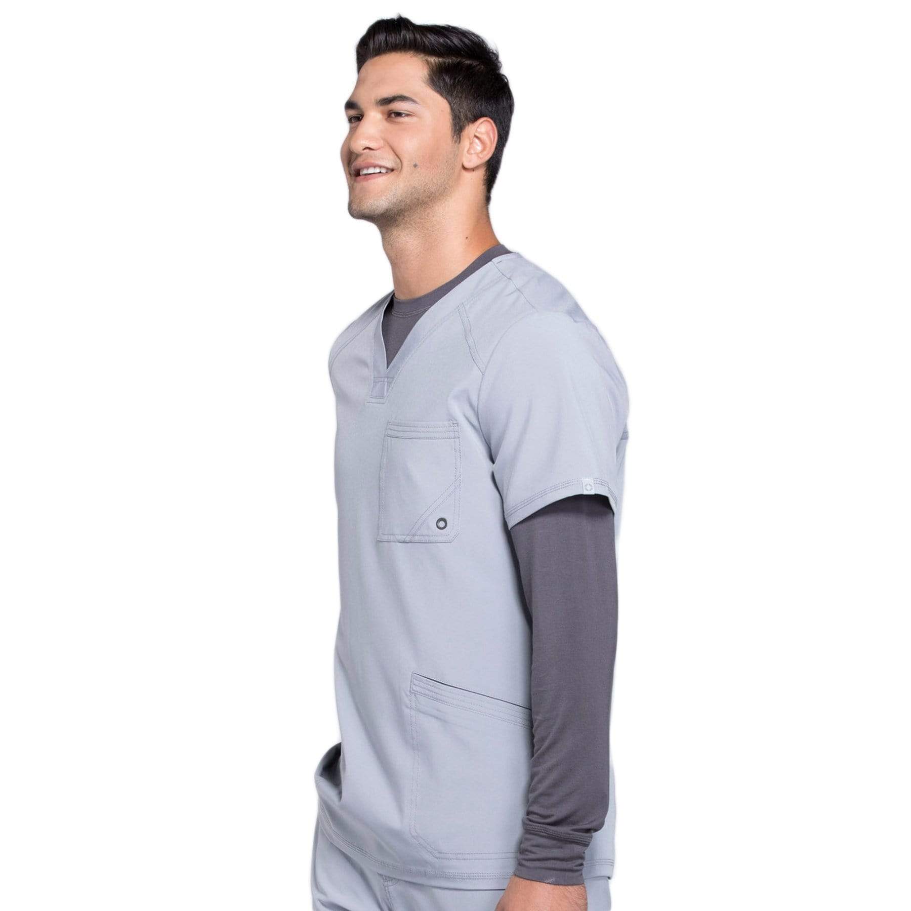 Cherokee Scrubs Top Cherokee Infinity CK900A Scrubs Top Mens V-Neck Grey