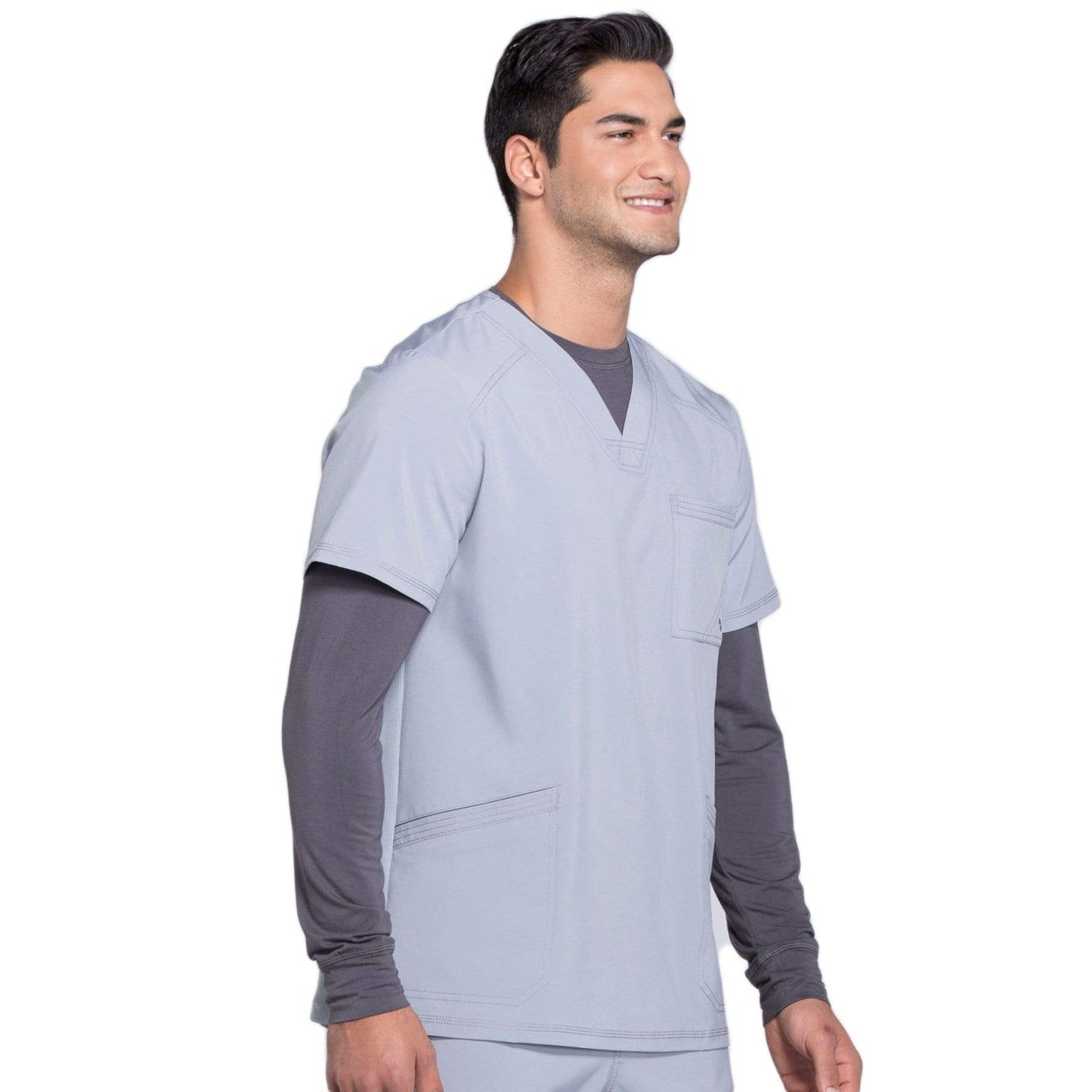Cherokee Scrubs Top Cherokee Infinity CK900A Scrubs Top Mens V-Neck Grey