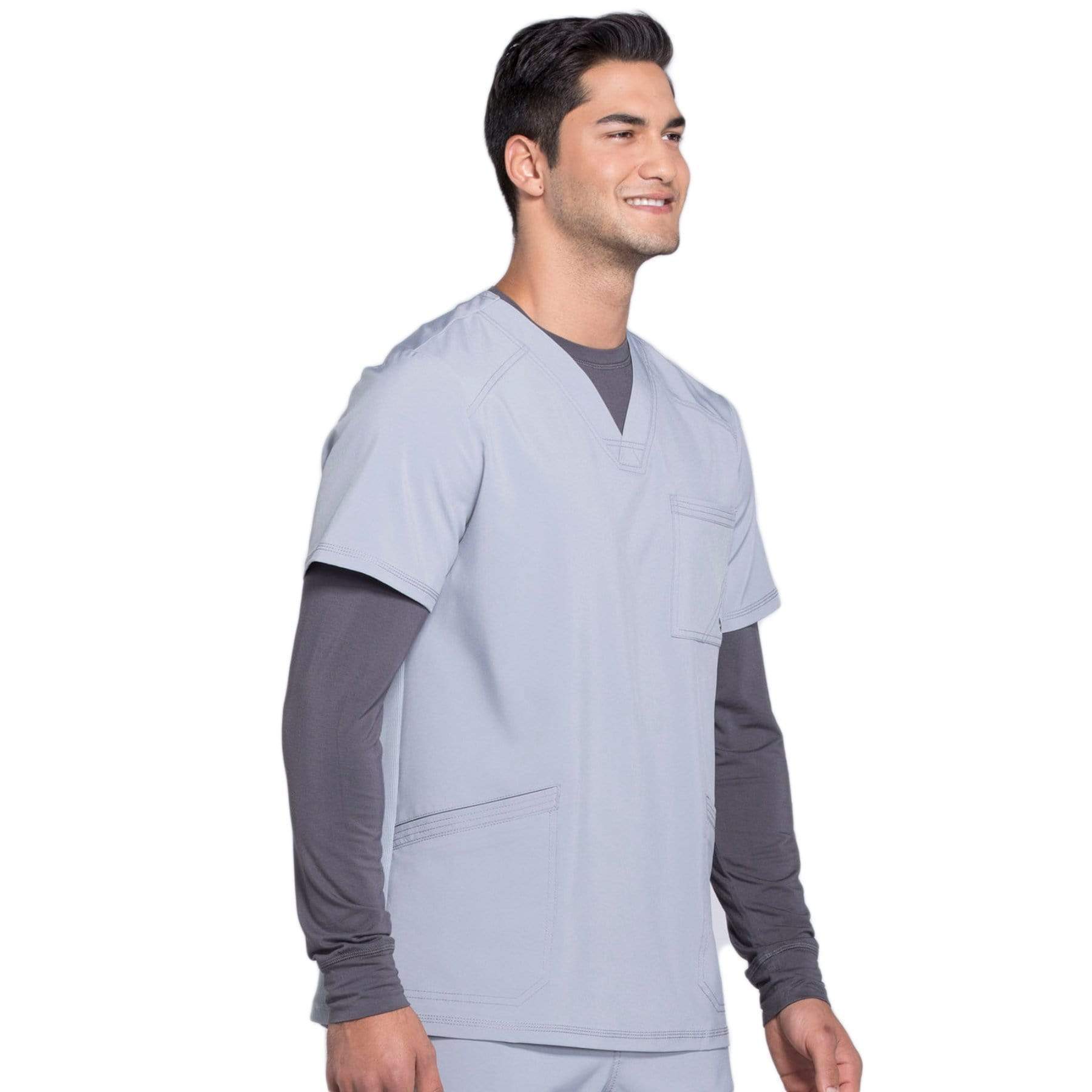 Cherokee Scrubs Top Cherokee Infinity CK900A Scrubs Top Mens V-Neck Grey
