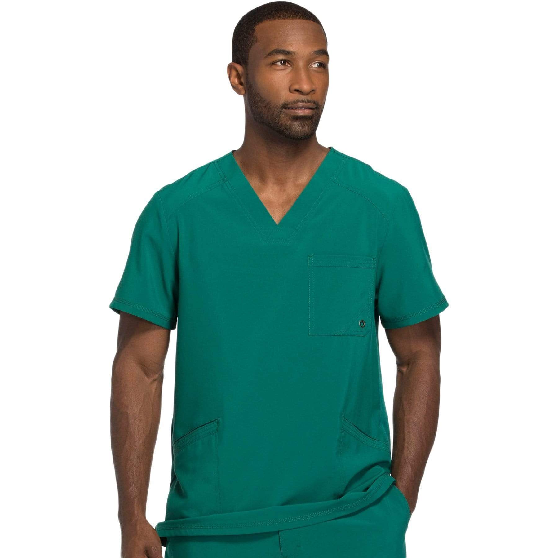 Cherokee Scrubs Top 2XL Cherokee Infinity CK900A Scrubs Top Mens V-Neck Hunter Green