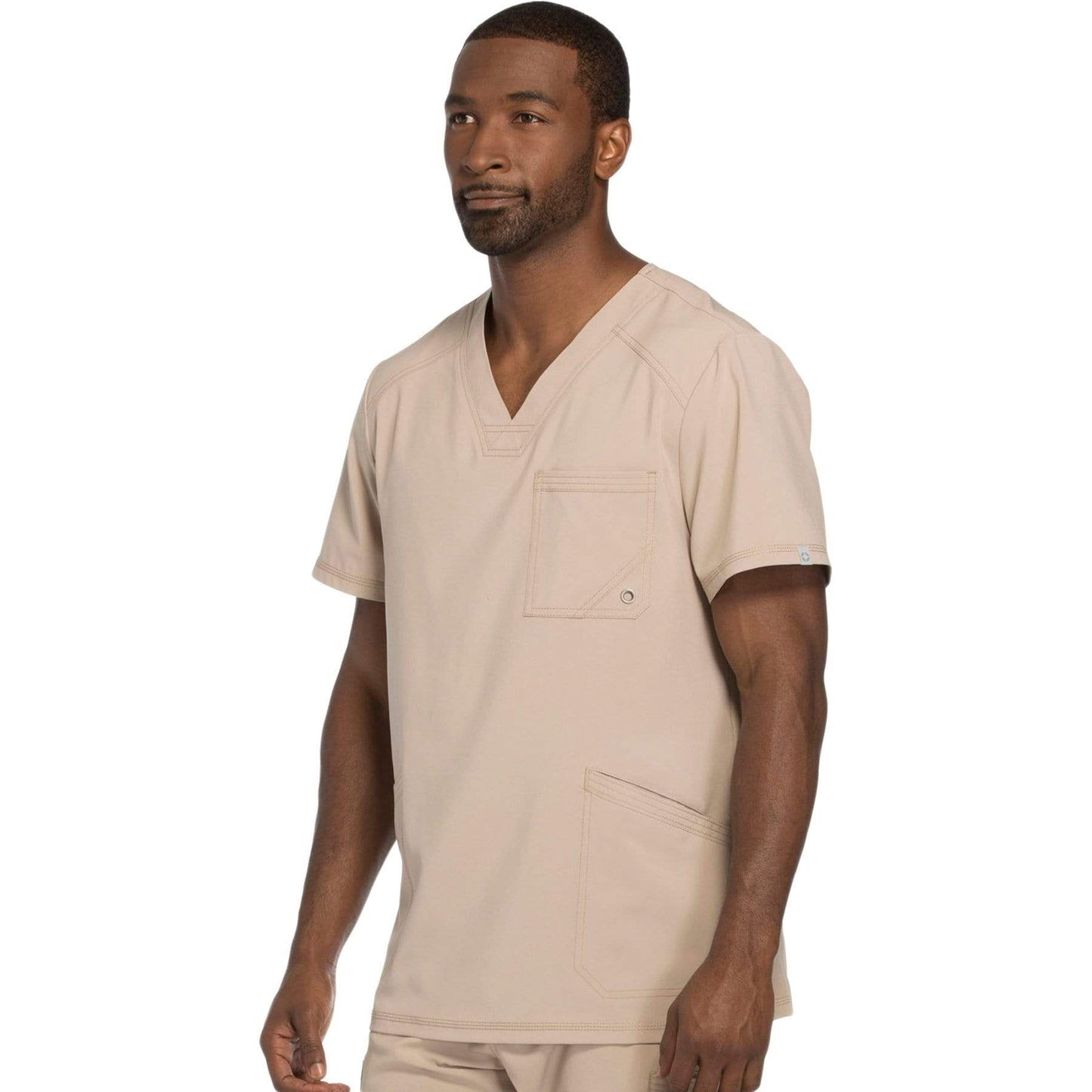 Cherokee Scrubs Top Cherokee Infinity CK900A Scrubs Top Mens V-Neck Khaki