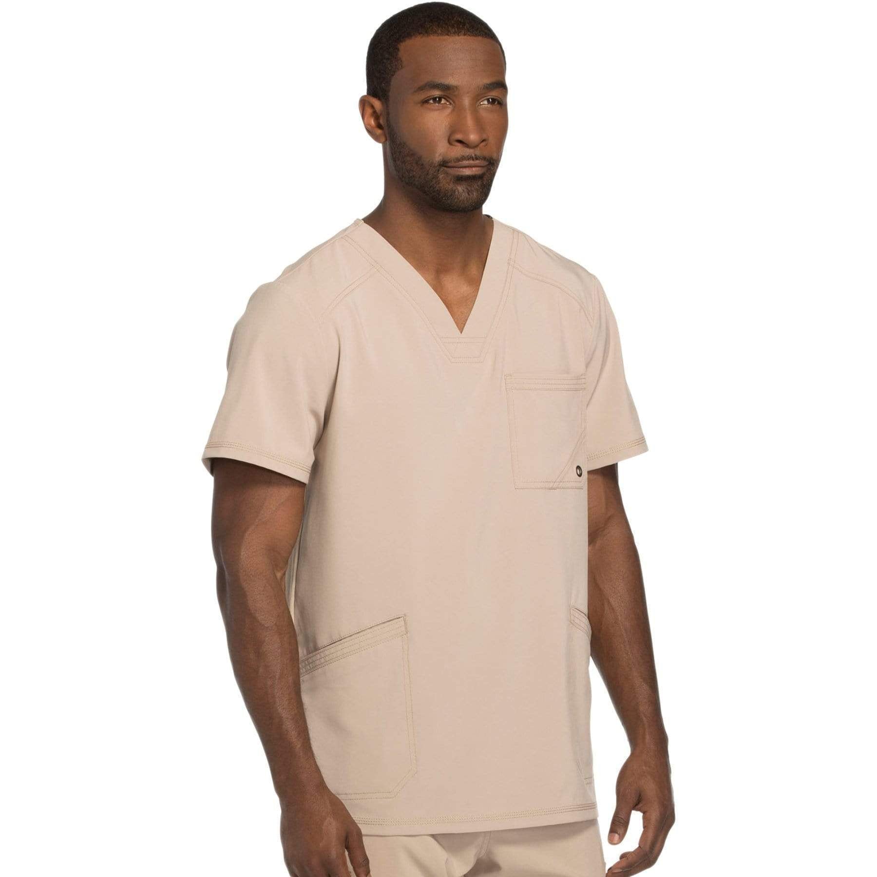 Cherokee Scrubs Top Cherokee Infinity CK900A Scrubs Top Mens V-Neck Khaki