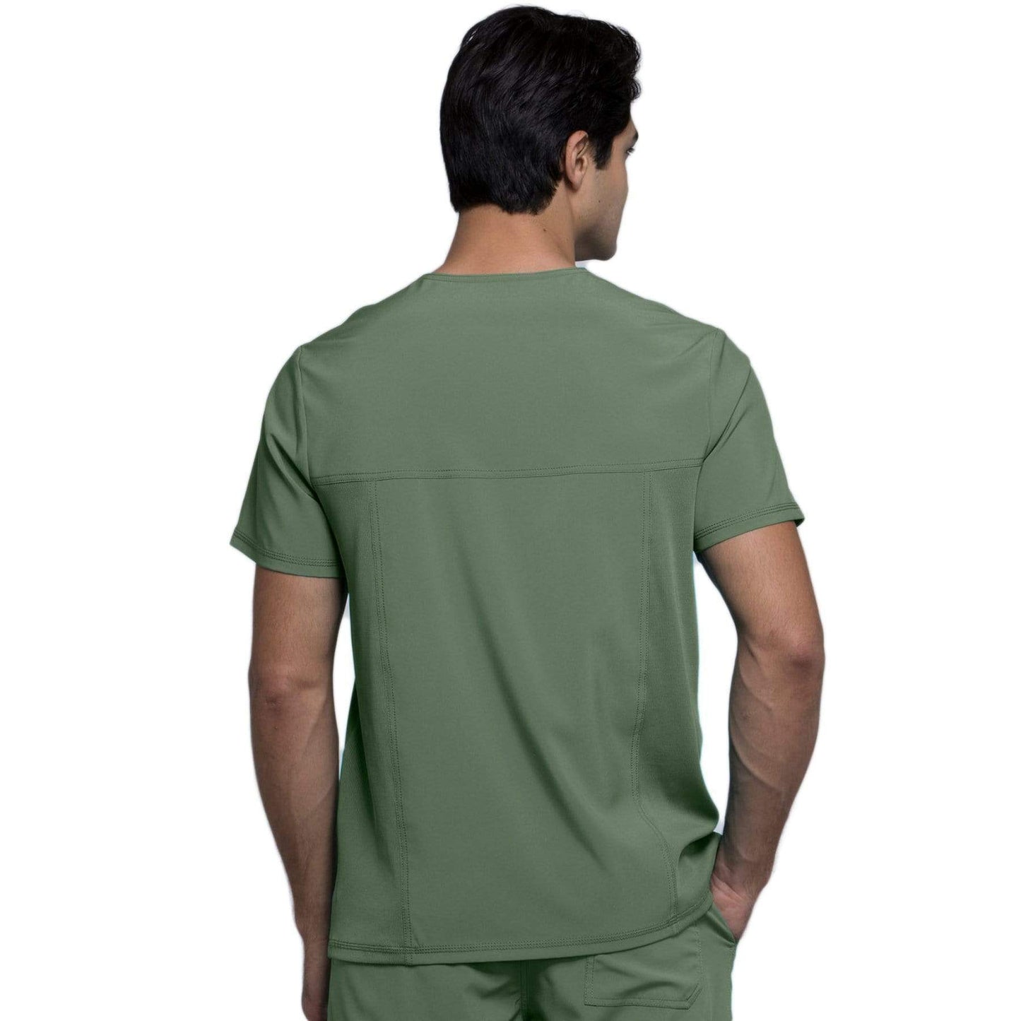 Cherokee Scrubs Top Cherokee Infinity CK900A Scrubs Top Mens V-Neck Olive