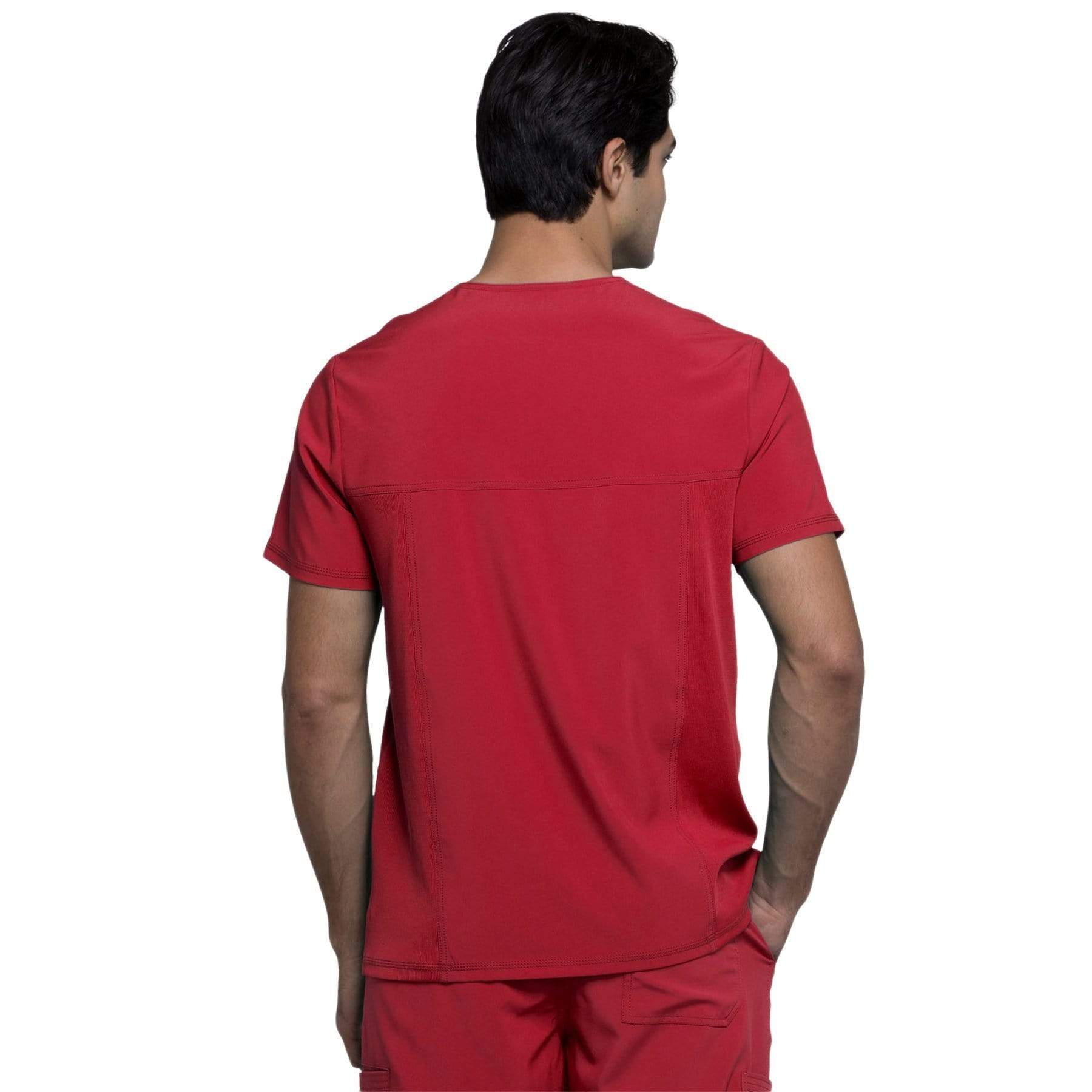 Cherokee Scrubs Top Cherokee Infinity CK900A Scrubs Top Mens V-Neck Red