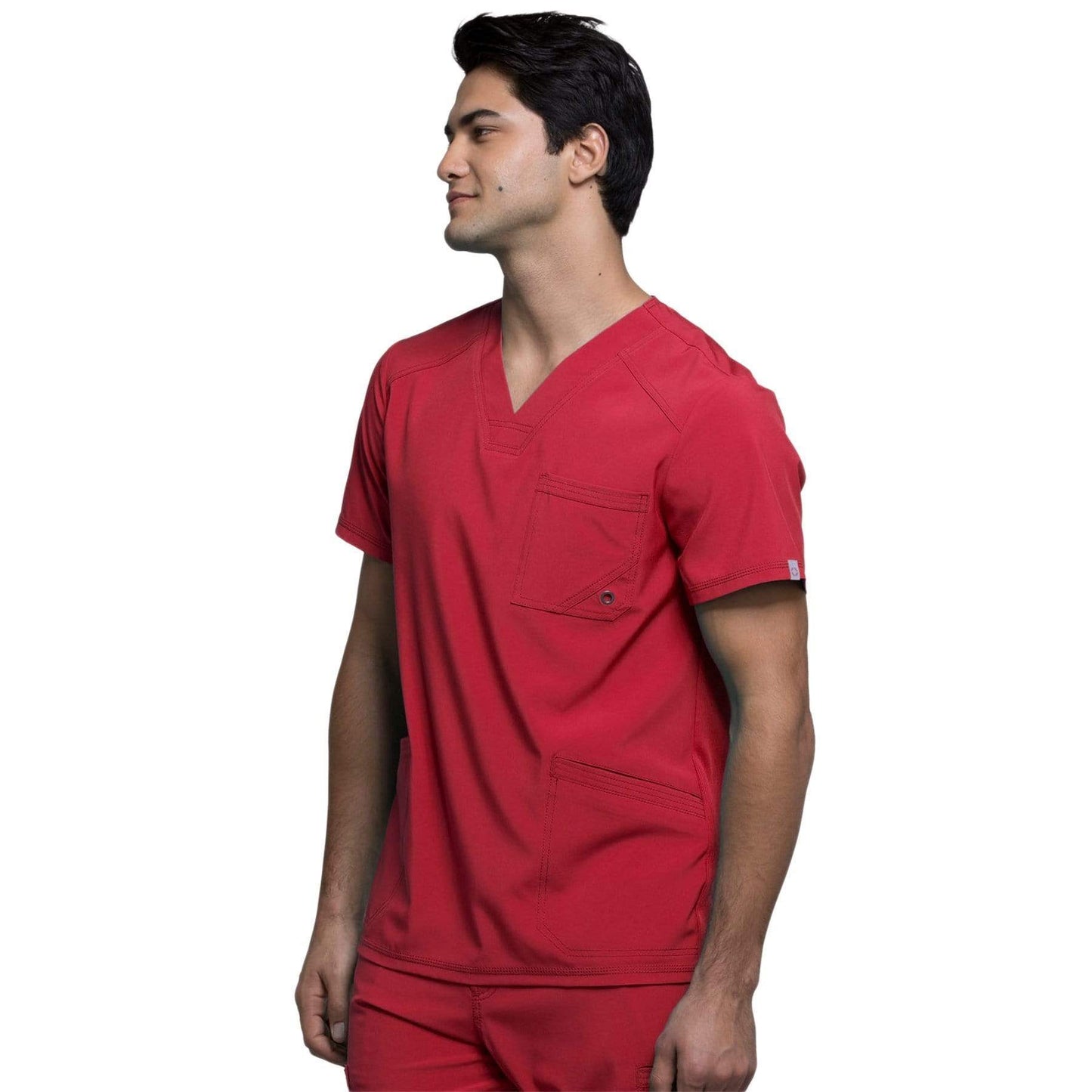Cherokee Scrubs Top Cherokee Infinity CK900A Scrubs Top Mens V-Neck Red