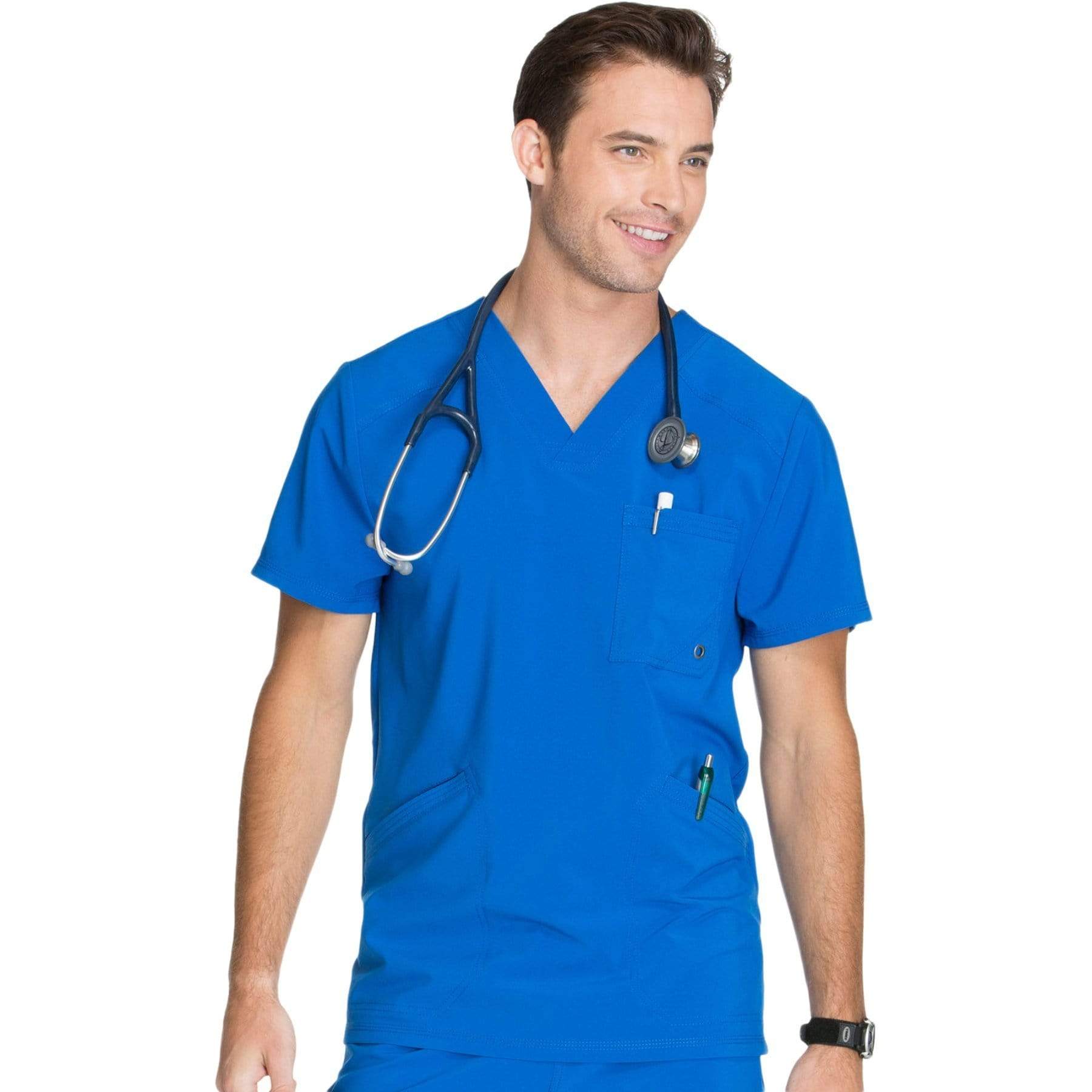 Cherokee Scrubs Top Cherokee Infinity CK900A Scrubs Top Mens V-Neck Royal