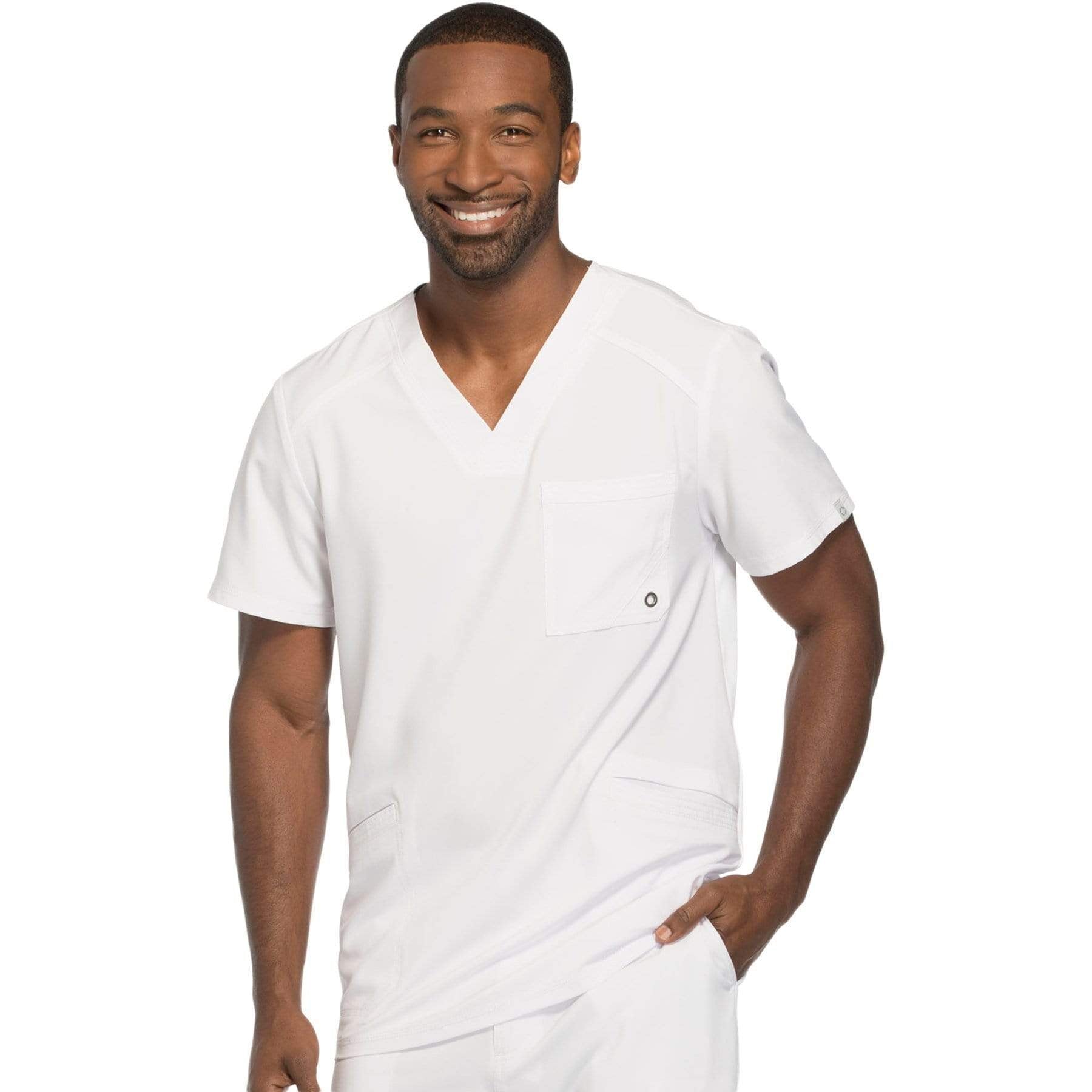 Cherokee Scrubs Top 2XL Cherokee Infinity CK900A Scrubs Top Mens V-Neck White