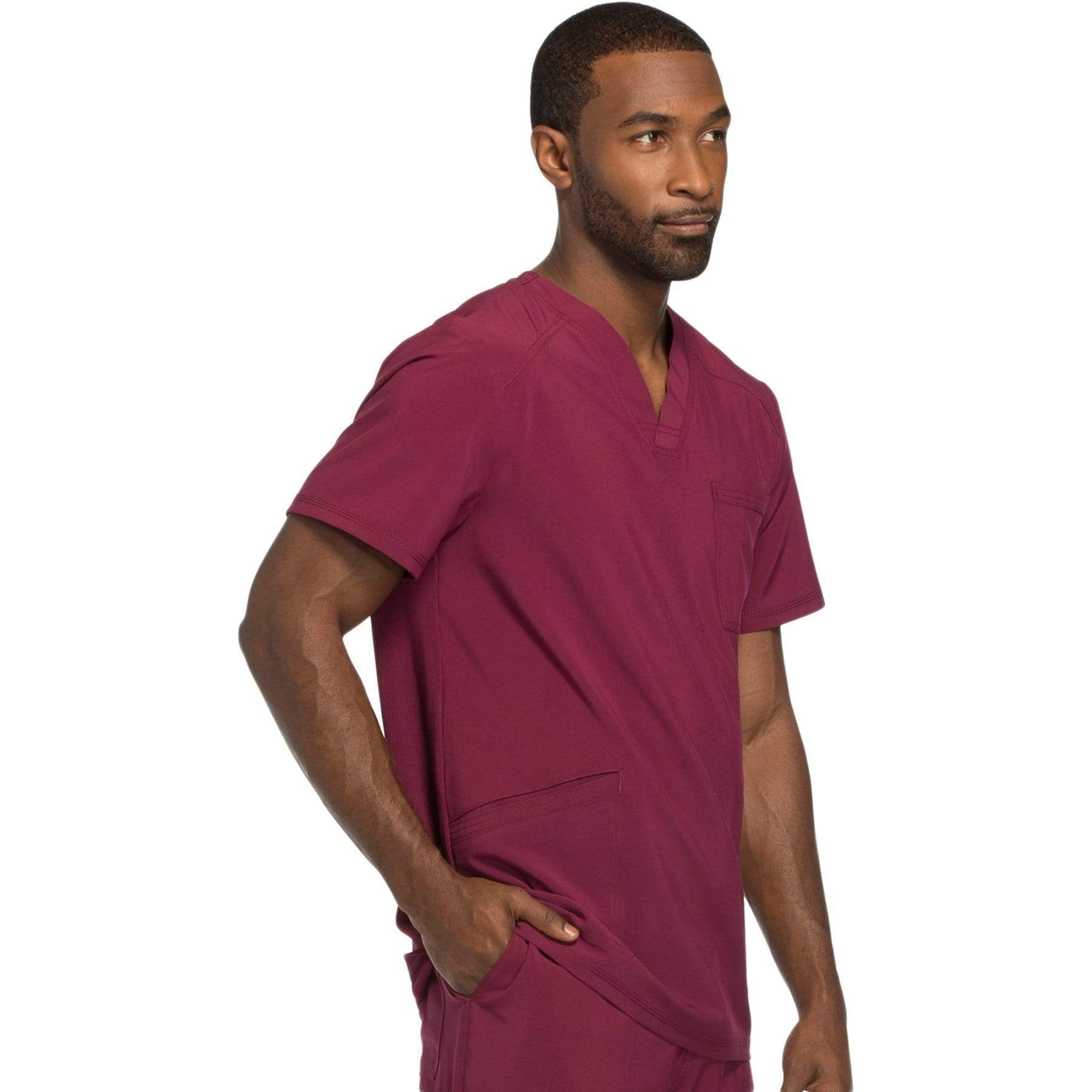 Cherokee Scrubs Top Cherokee Infinity CK900A Scrubs Top Mens V-Neck Wine
