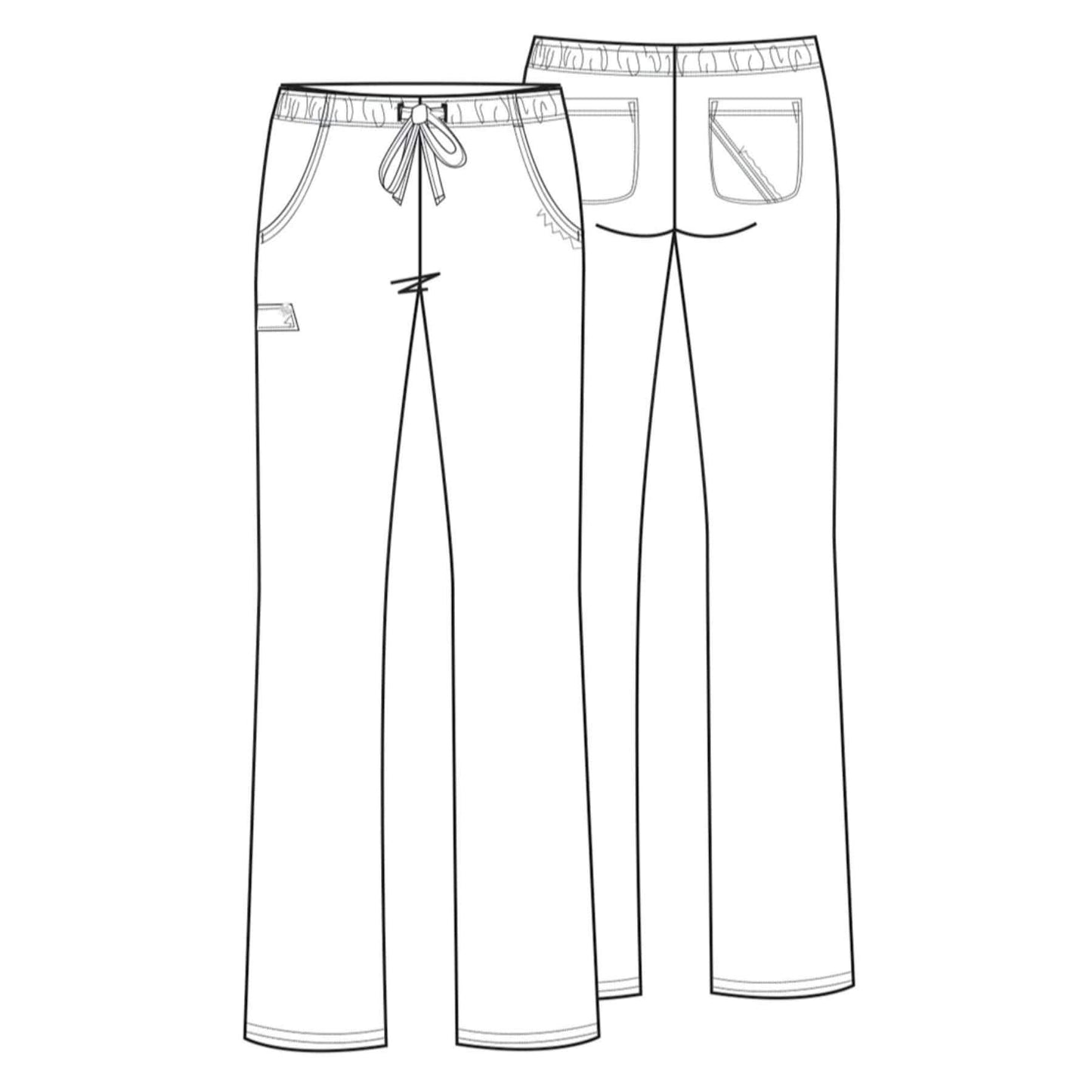Cherokee Scrubs Pants Cherokee Luxe 1066 Scrubs Pants Womens Low Rise Straight Leg Drawstring Pewter