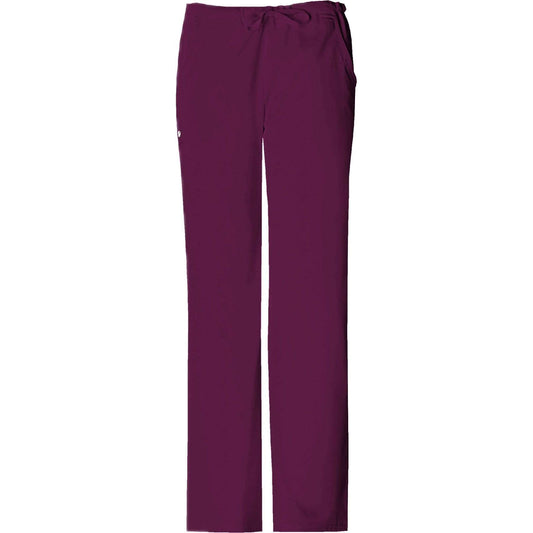 Cherokee Scrubs Pants 2XL / Regular Length Cherokee Luxe 1066 Scrubs Pants Womens Low Rise Straight Leg Drawstring Wine