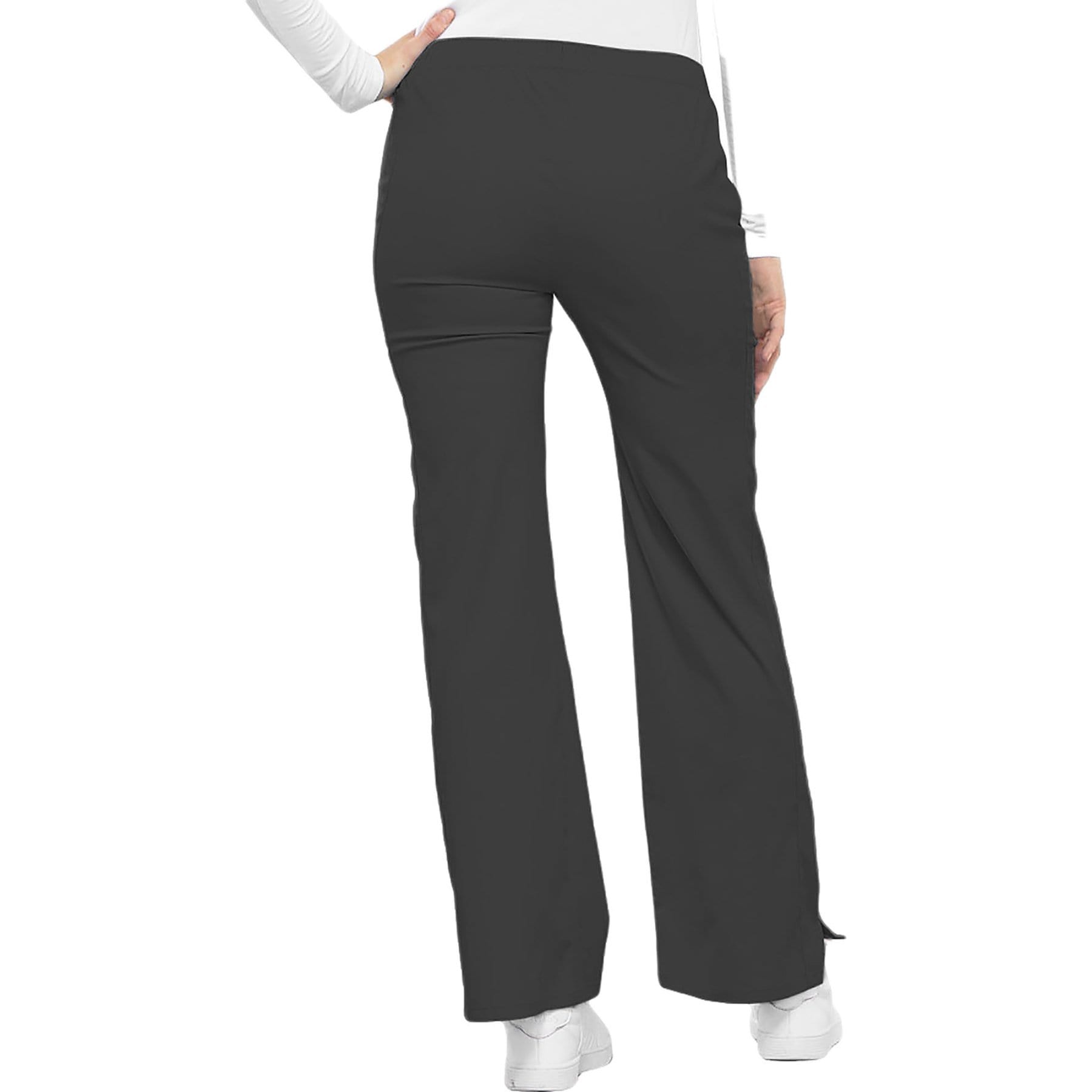 Cherokee Scrubs Pants Cherokee Luxe 21100 Scrubs Pants Womens Low Rise Flare Leg Drawstring Cargo Pewter