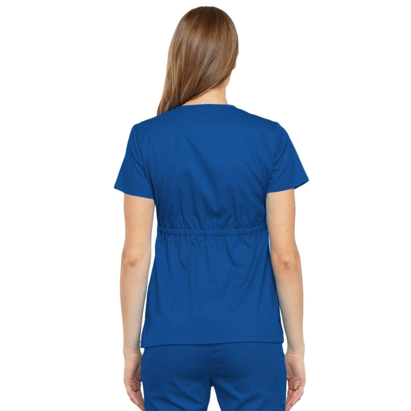 Cherokee Scrubs Top Cherokee Luxe 21701 Scrubs Top Womens Empire Waist Mock Wrap Royal
